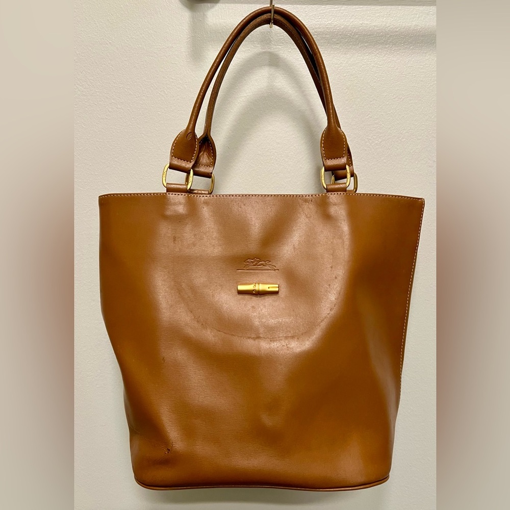 Longchamp Small Leather Tote | Brown